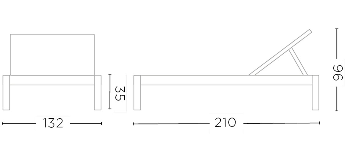 Double Sunlounger Lisa Incl. Wheels