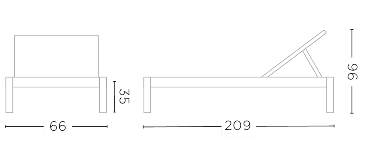 Sunlounger Lisa Incl. Wheels