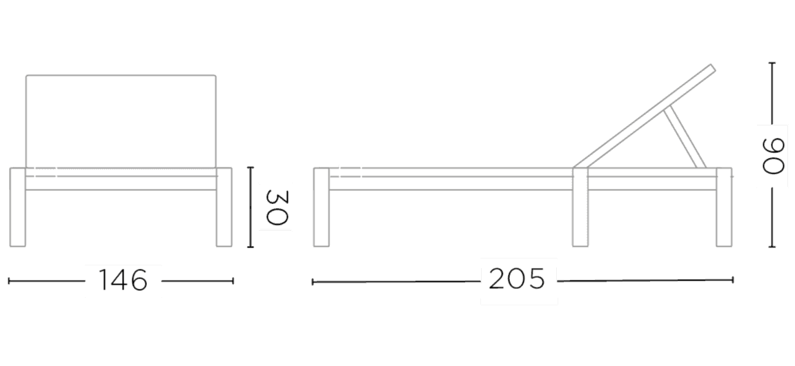 Double Sunlounger Mieke Incl. Wheels