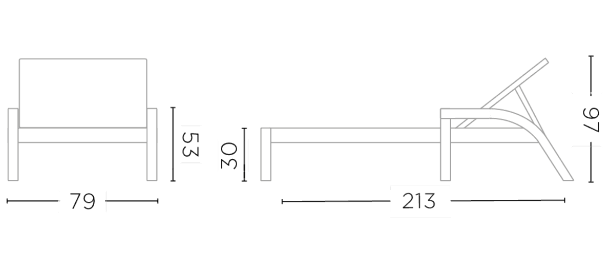 Sunbed Faye incl. wheels